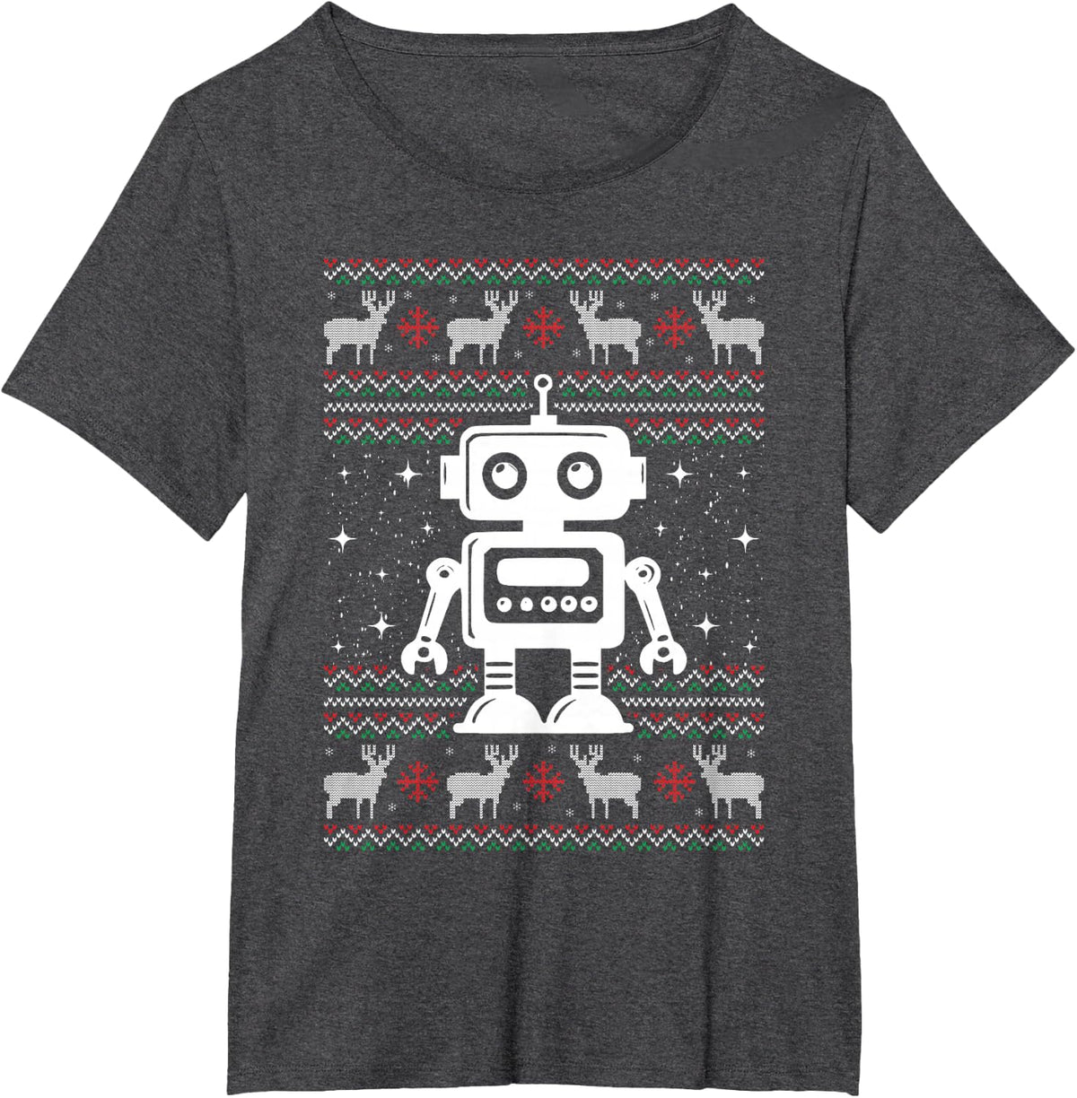 Robots Ugly Christmas Sweater Xmas - Robotics Engineer T-Shirt - Dark Heather Grey
