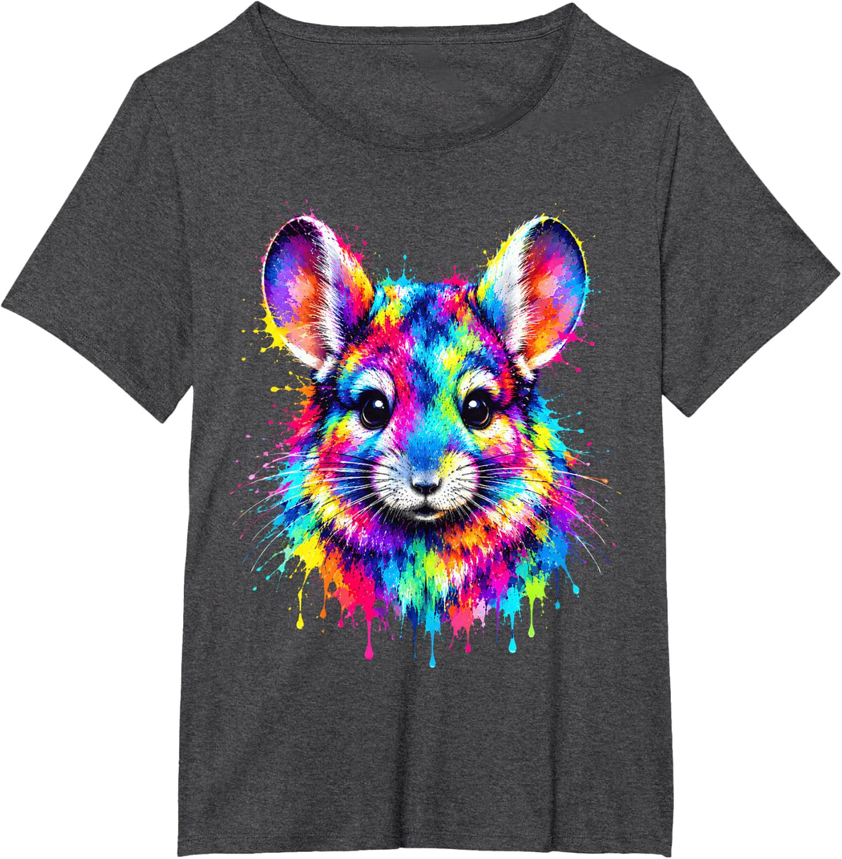 Chinchilla Splash Art T-Shirt - Dark Heather Grey