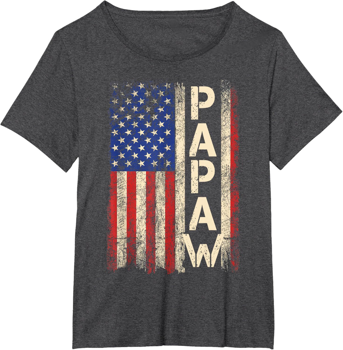 Papaw American Flag Father's Day For Men T-Shirt - Dark Heather Grey