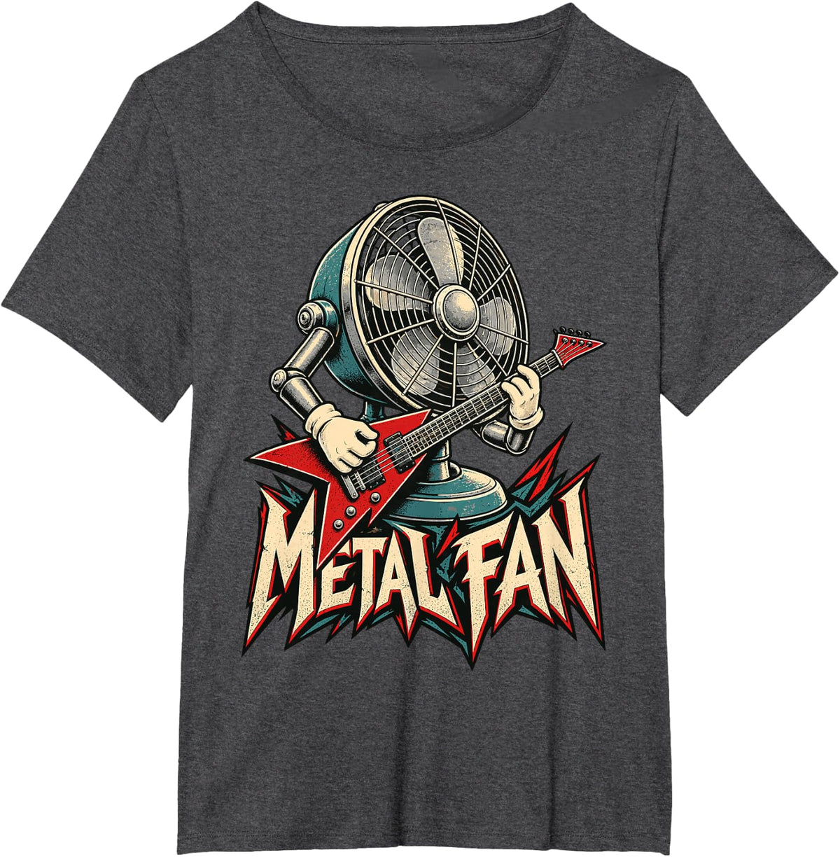 Metal Fan Music Lover Art T-Shirt - Dark Heather Grey