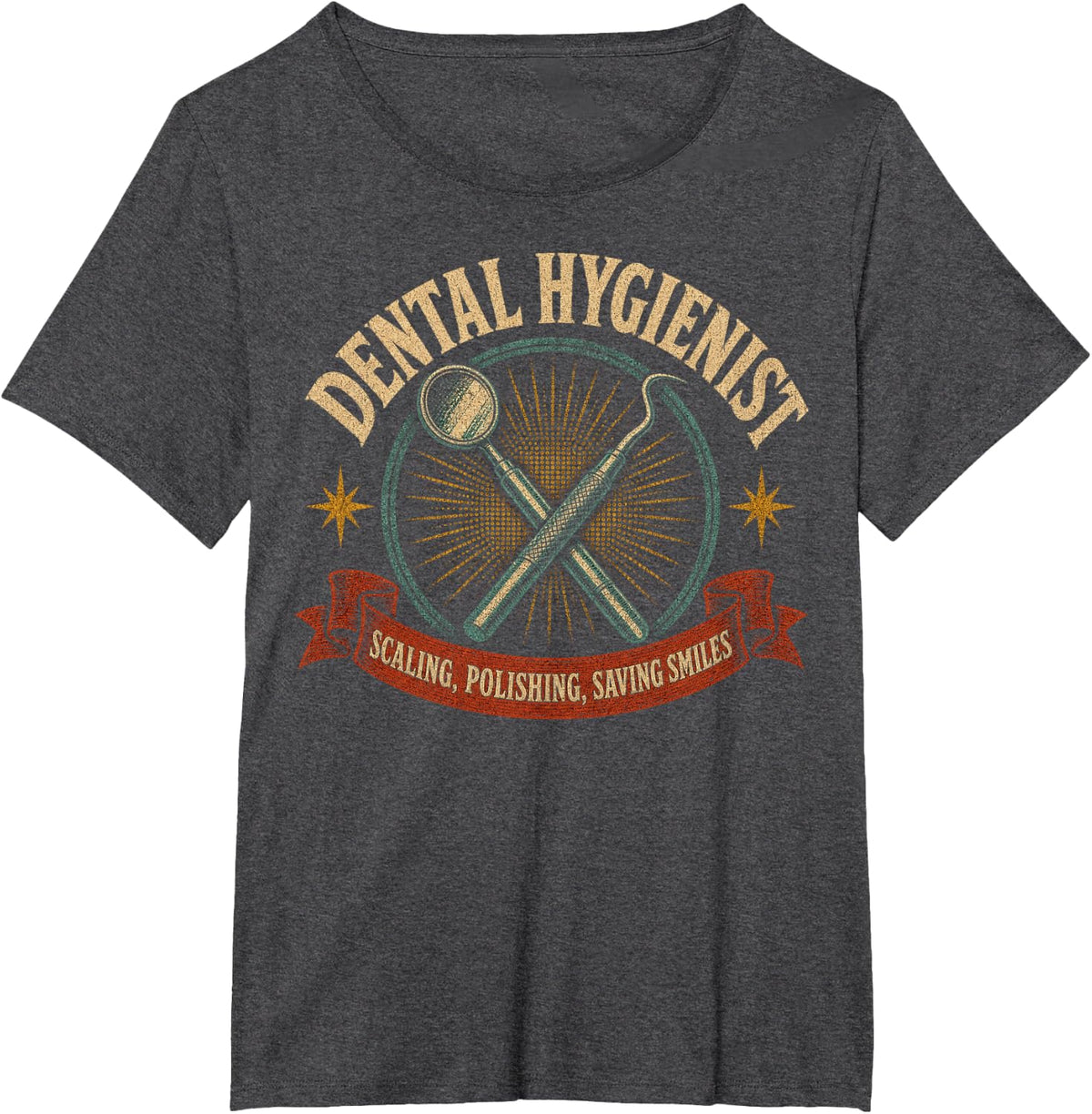 Dental Hygienist Scaling Polishing Saving T-Shirt - Dark Heather Grey