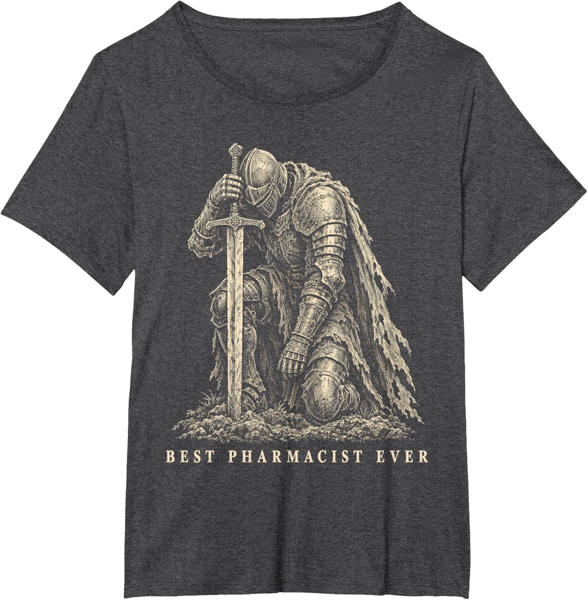 Best Pharmacist Ever Medieval Knight T-Shirt - Dark Heather Grey