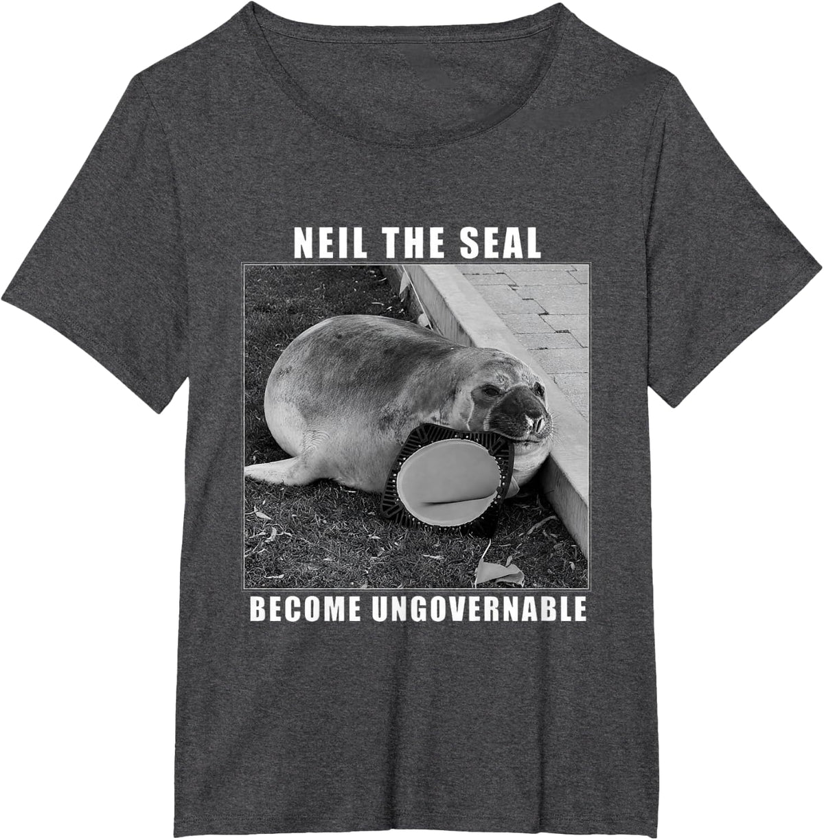 Neil The Seal Neiled It Funny Elephant Seal Meme T-Shirt - Dark Heather Grey