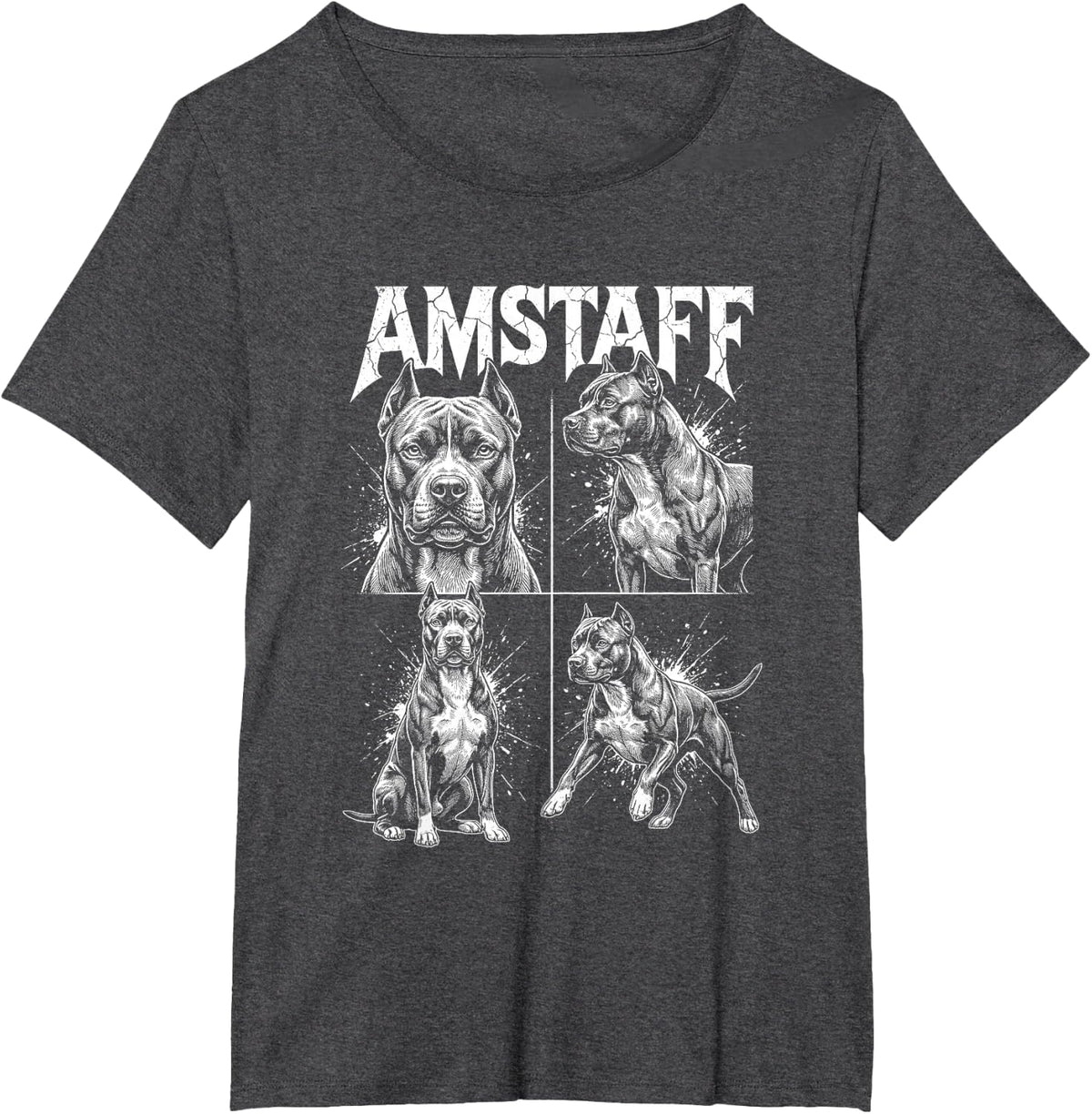 Amstaff Vintage Illustration T-Shirt - Dark Heather Grey
