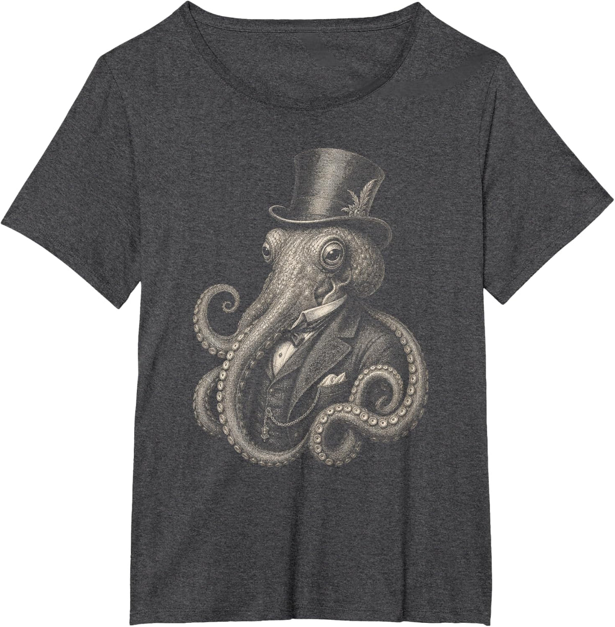 Octopus Kraken Meme Funny T-Shirt - Dark Heather Grey