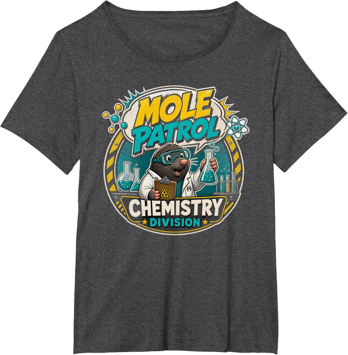 Mole Day Chemistry Mole Patrol T-Shirt - Dark Heather Grey