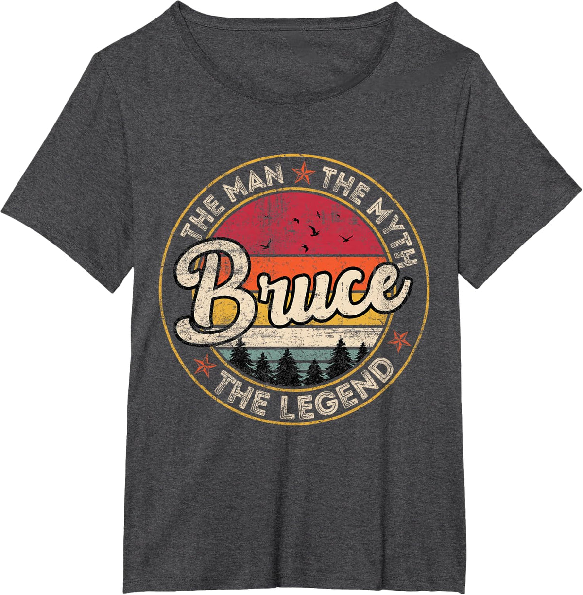 Bruce The Man The Myth The Legend Personalized Name T-Shirt - Dark Heather Grey