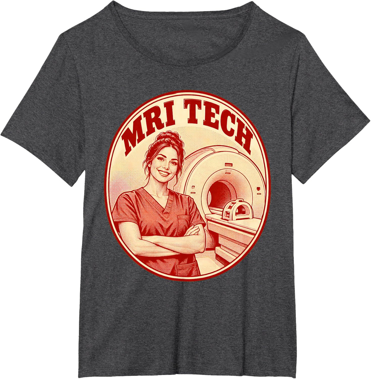 Vintage MRI Tech Radiology Technologist Graphic T-Shirt - Dark Heather Grey