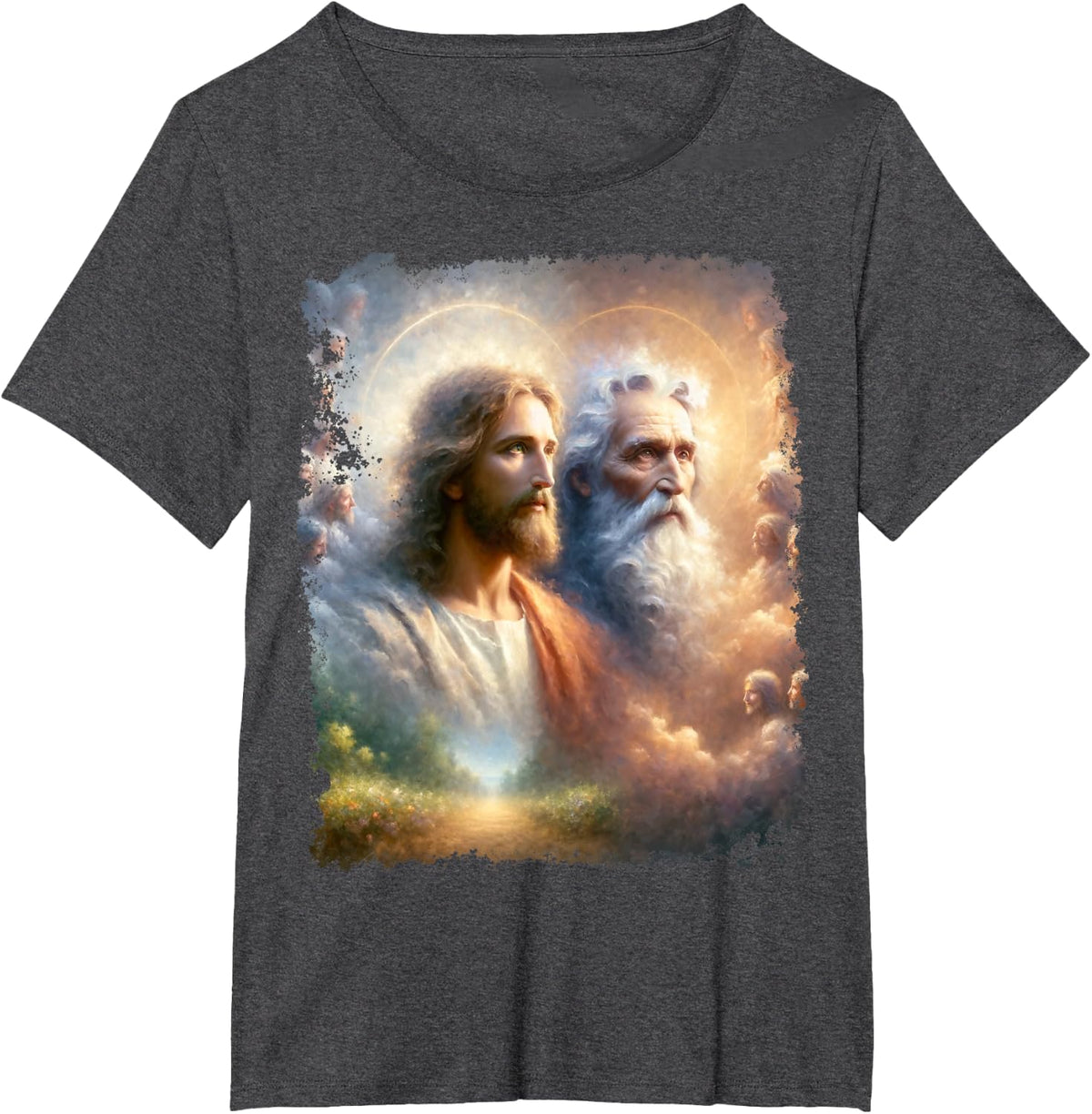 God and Jesus Christ T-Shirt - Dark Heather Grey