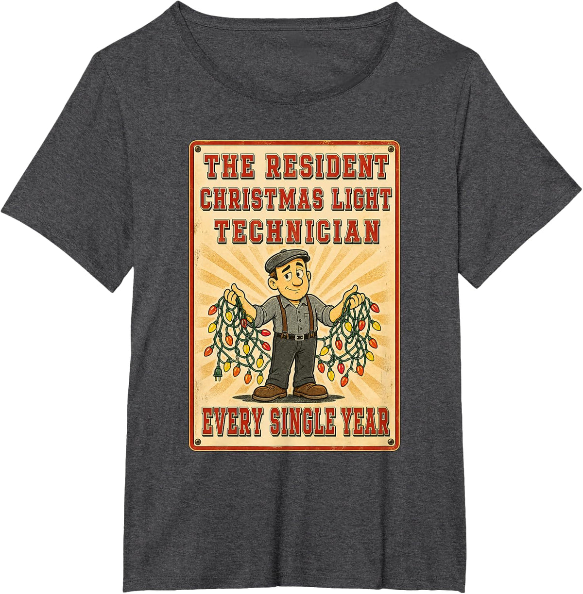 Electrician Christmas Light Technician Every Single Year T-Shirt - Dark Heather Grey