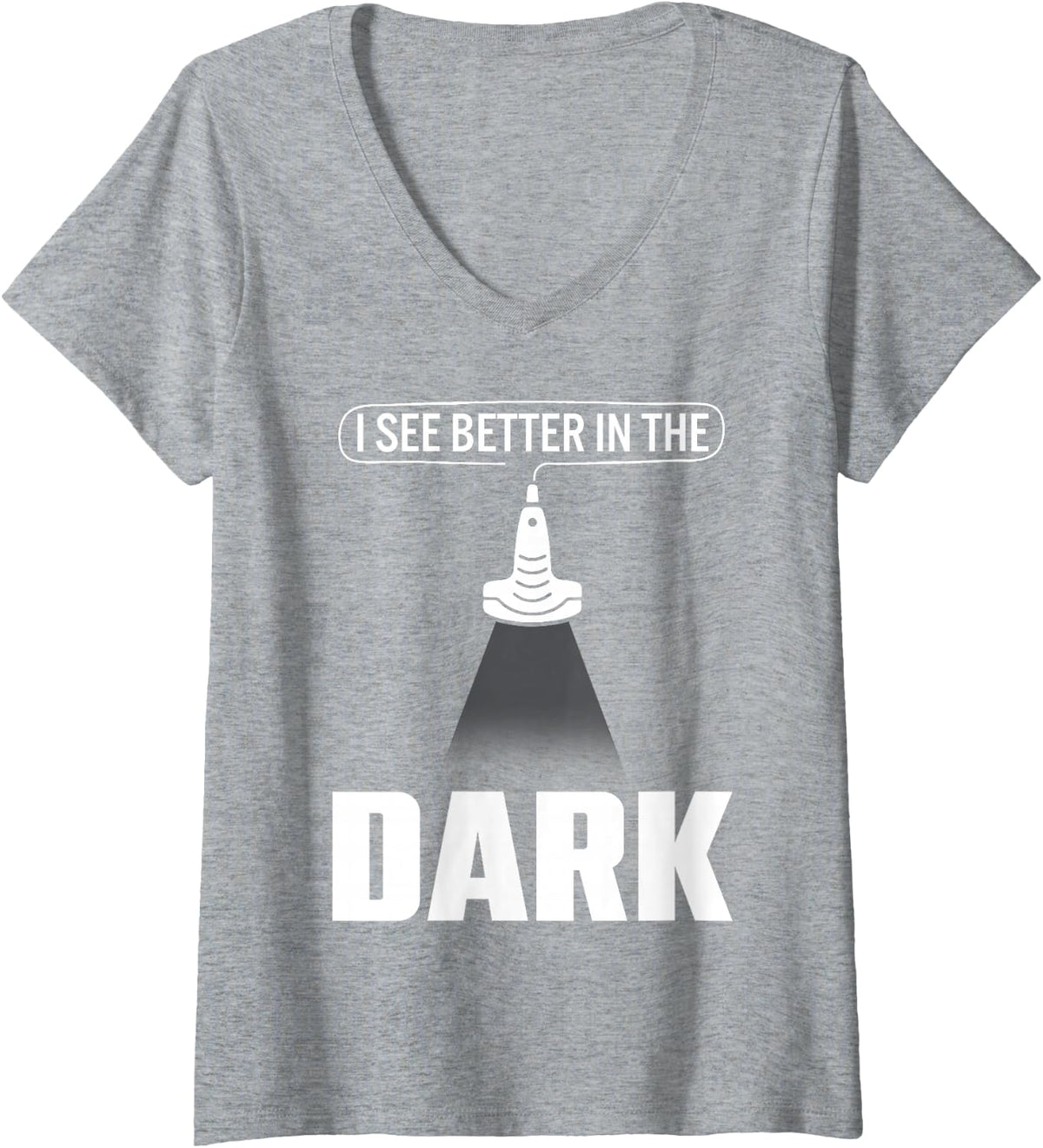 Women's Sonographer I See Better in The Dark - Ultrasound Technician V-Neck T-Shirt - Heather Grey