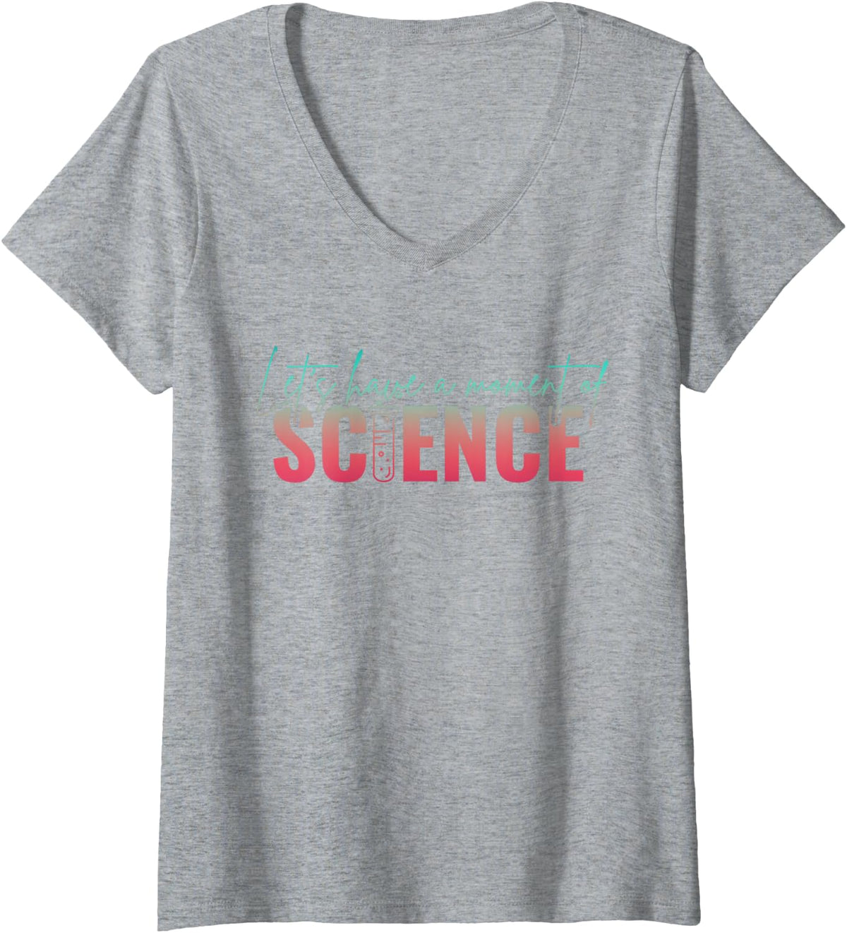 Women's Science Nerdy Teacher Scientist V-Neck T-Shirt - Heather Grey