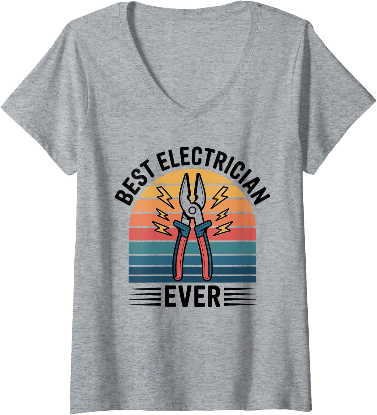 Women's Best Electrician Ever V-Neck T-Shirt - Heather Grey