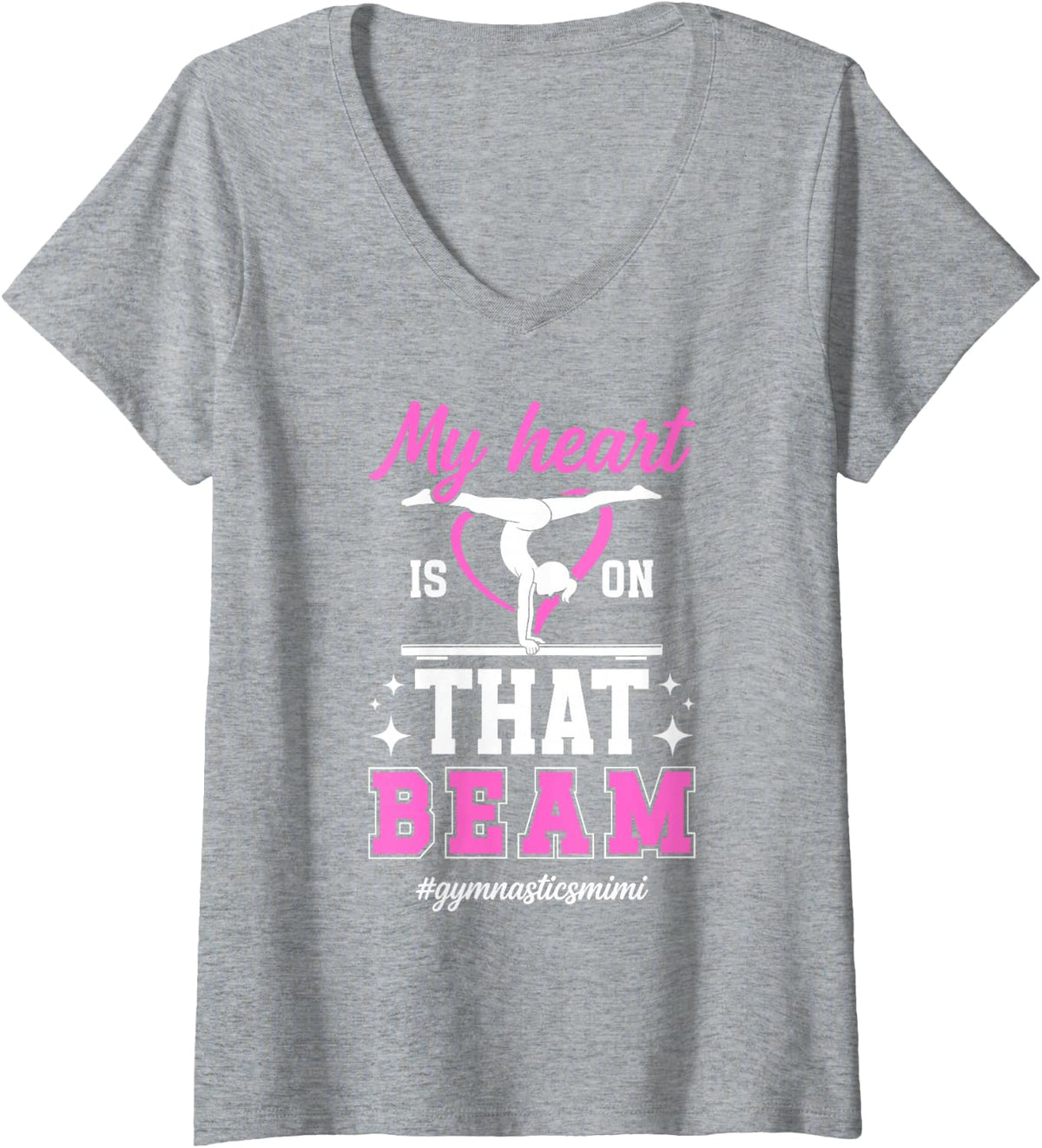 Women's Proud Gymnastics Mimi of A Gymnast Mimi V-Neck T-Shirt - Heather Grey