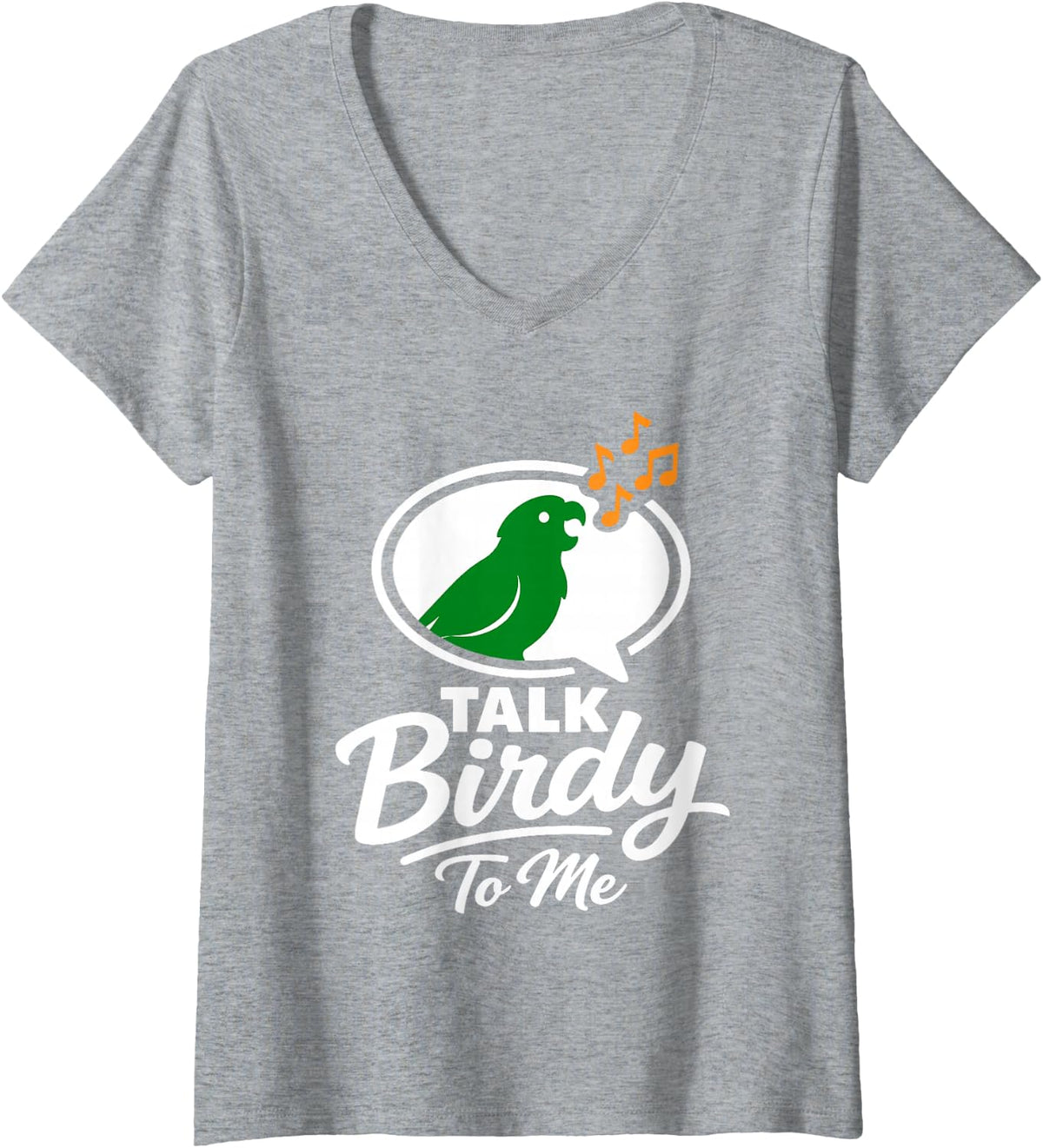 Women's Conure Chaos Crew Parrot Owner Bird Mom Humor Colorful V-Neck T-Shirt - Heather Grey