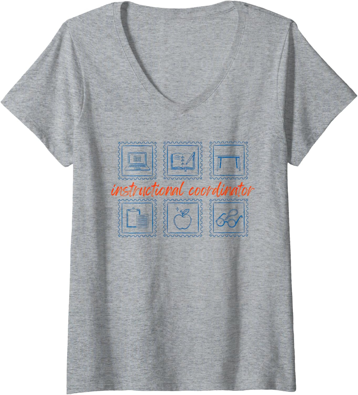 Women's Instructional Coordinator Curriculum Specialist Designer V-Neck T-Shirt - Heather Grey