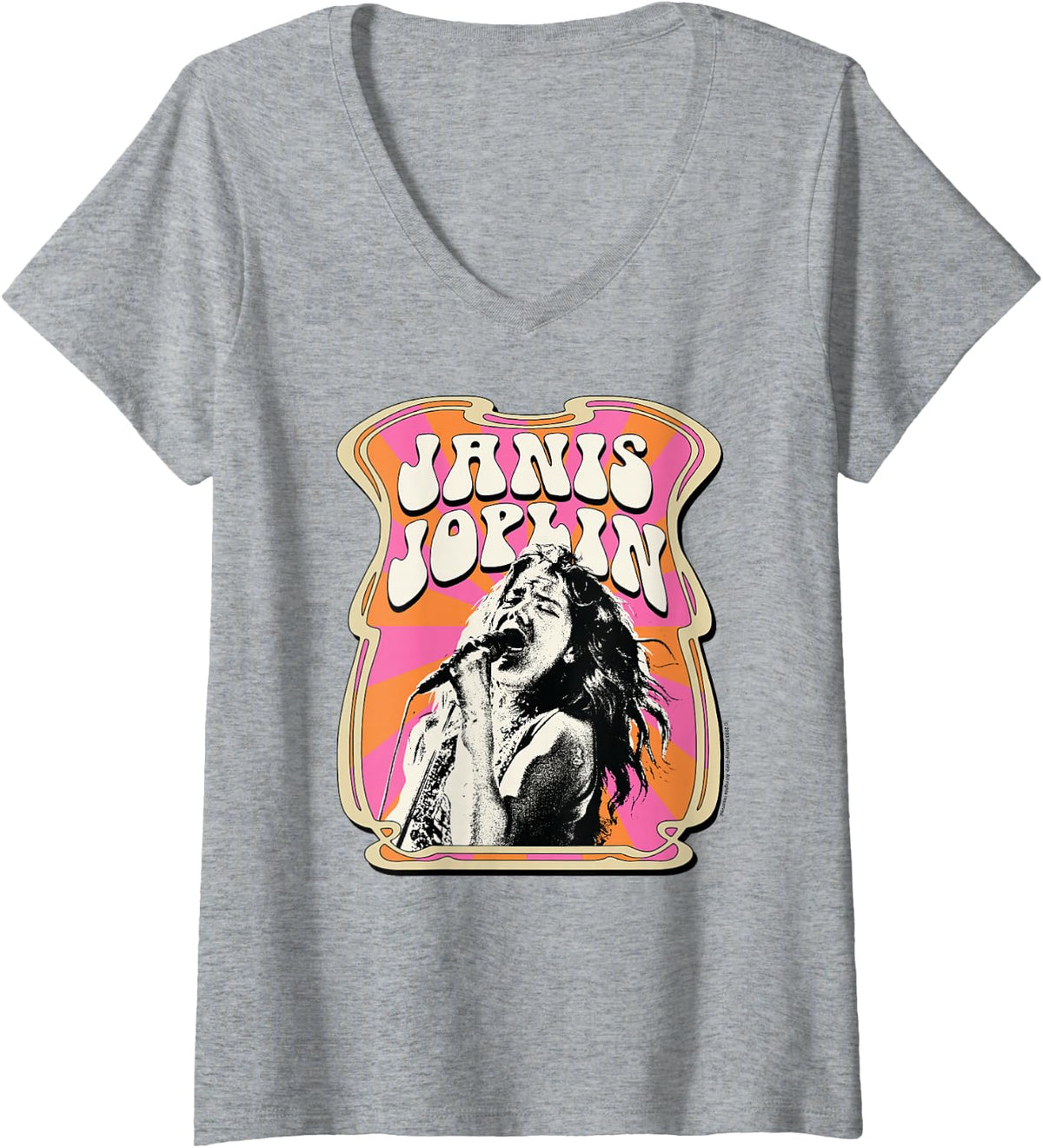 Women's Retro Poster V-Neck T-Shirt - Heather Grey