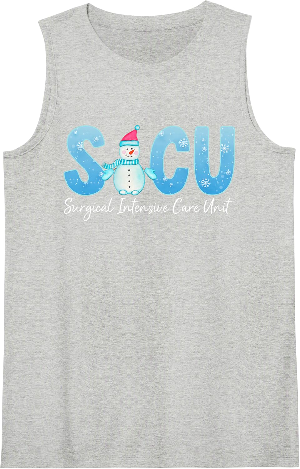 SICU Nurse Christmas Surgical Intensive Care Unit Xmas Party Sleeveless Tank Top - Heather Grey