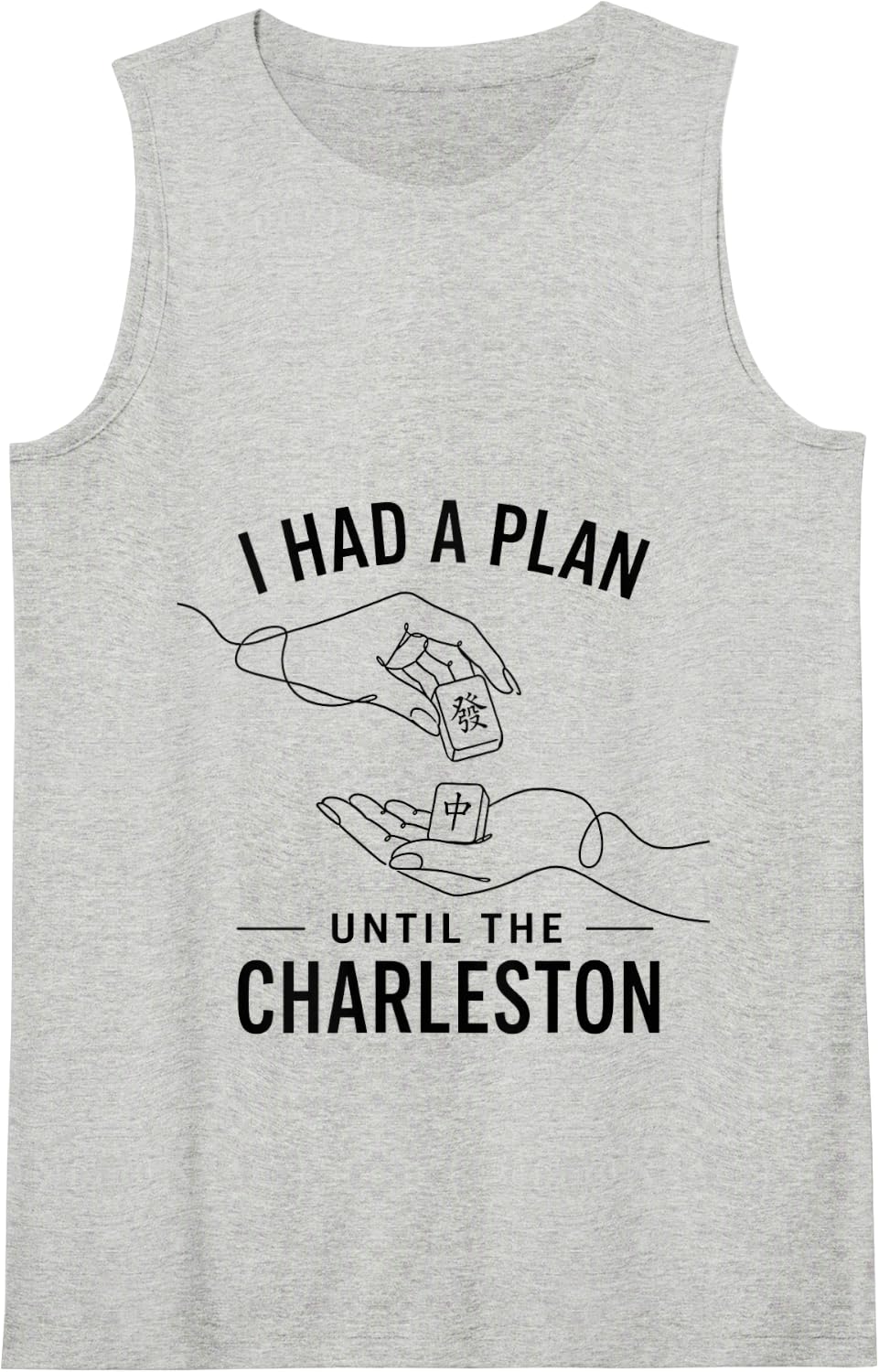 Mahjong I Had A Plan Until The Charleston Funny Game Night Tank Top - Heather Grey