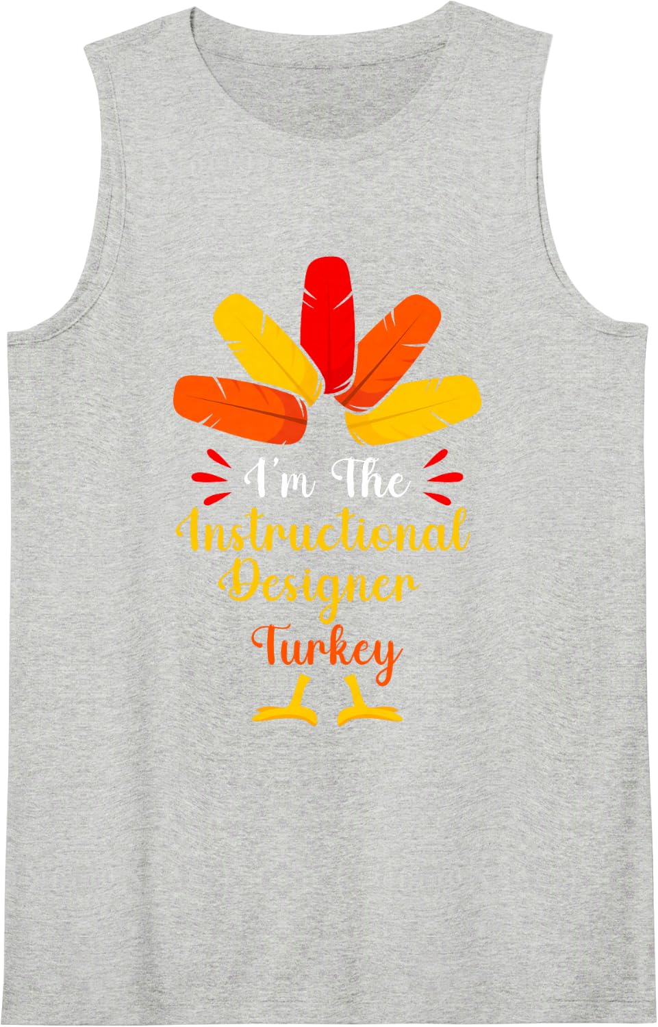 I'm The Instructional Designer Turkey Thanksgiving Matching Sleeveless Tank Top - Heather Grey