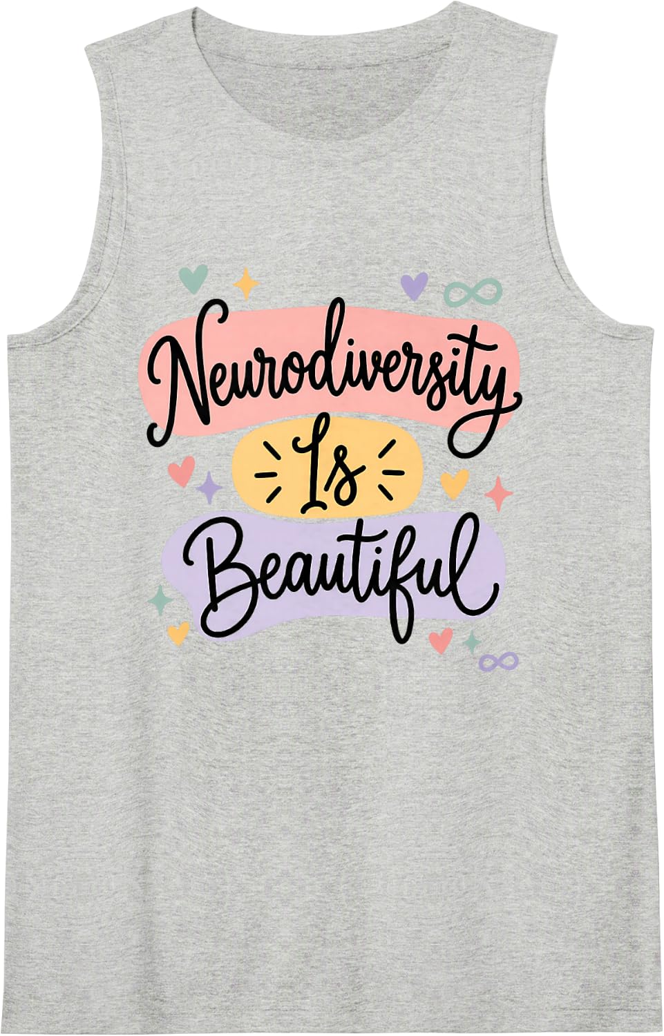 Neurodiversity is Beautiful Sleeveless Tank Top - Heather Grey