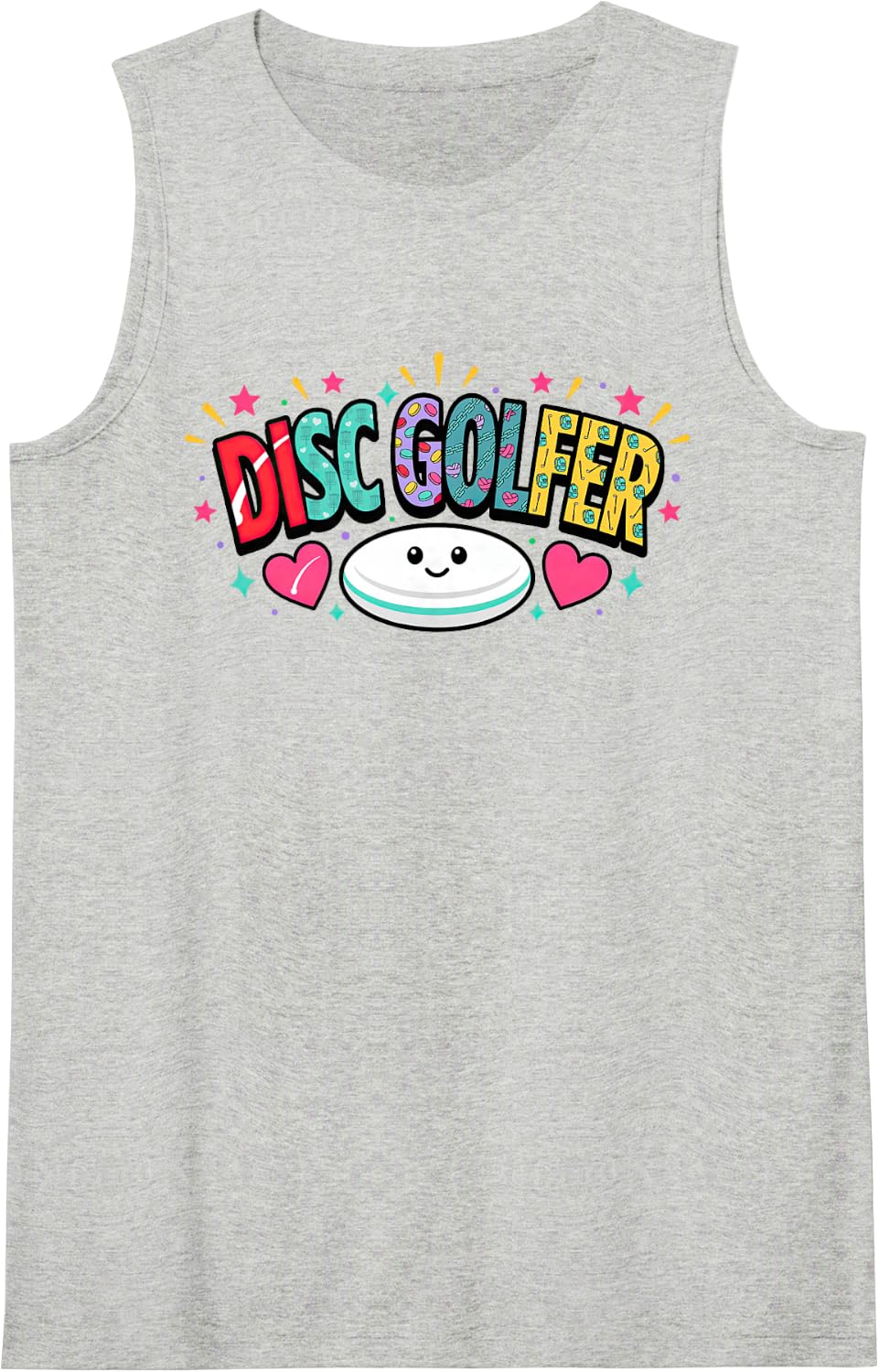 Disc Golf Player Frolf Golfer Sleeveless Tank Top - Heather Grey