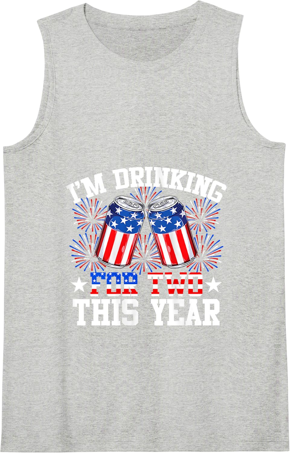 I'm Drinking for Two This Year Shirt Pregnancy 4th of July Tank Top - Heather Grey