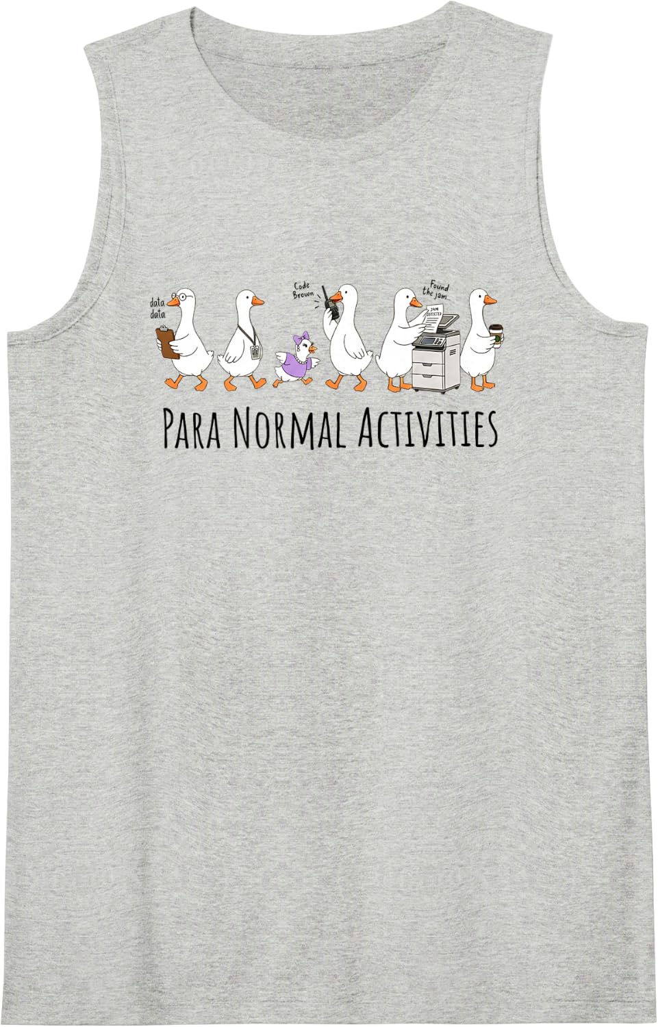 para Normal Activities Funny Goose Squad Paraprofessional Tank Top - Heather Grey