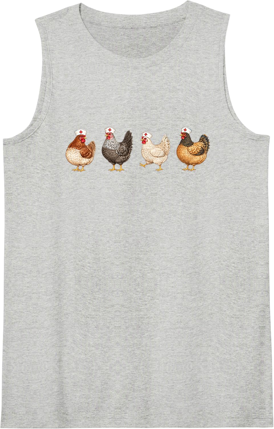 Nurse Chicken RN Hen Nursing Medical Worker Healthcare Sleeveless Tank Top - Heather Grey