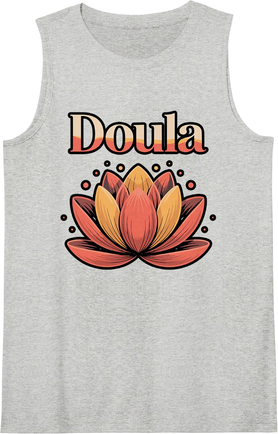 Doula Floral Typography for Birth Workers Tank Top - Heather Grey