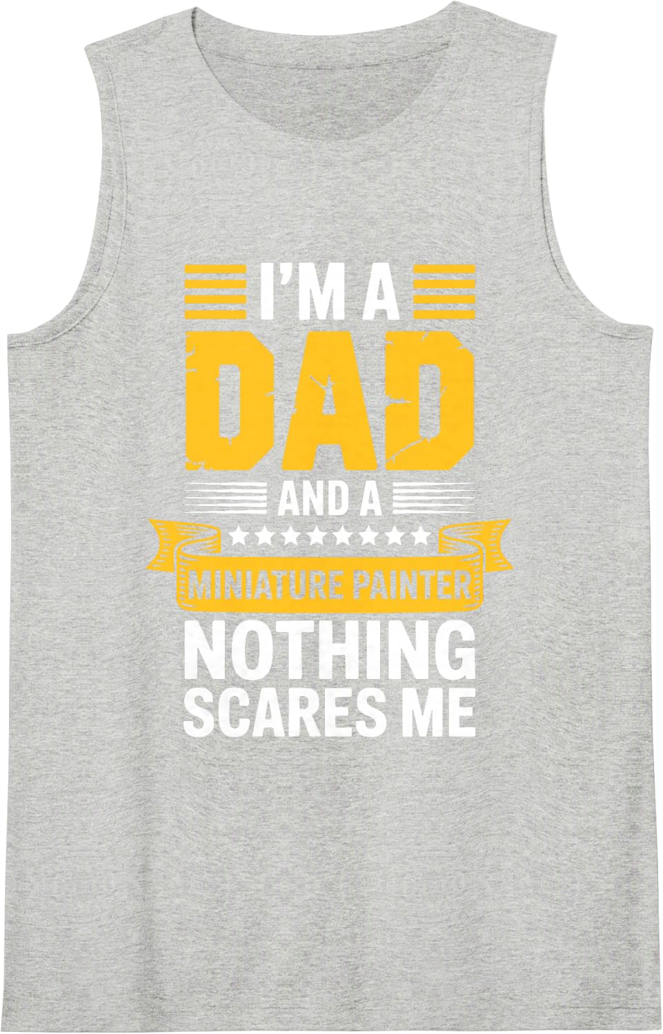 Miniature Painter Art for Dad Father Men Mini Painting Lover Sleeveless Tank Top - Heather Grey