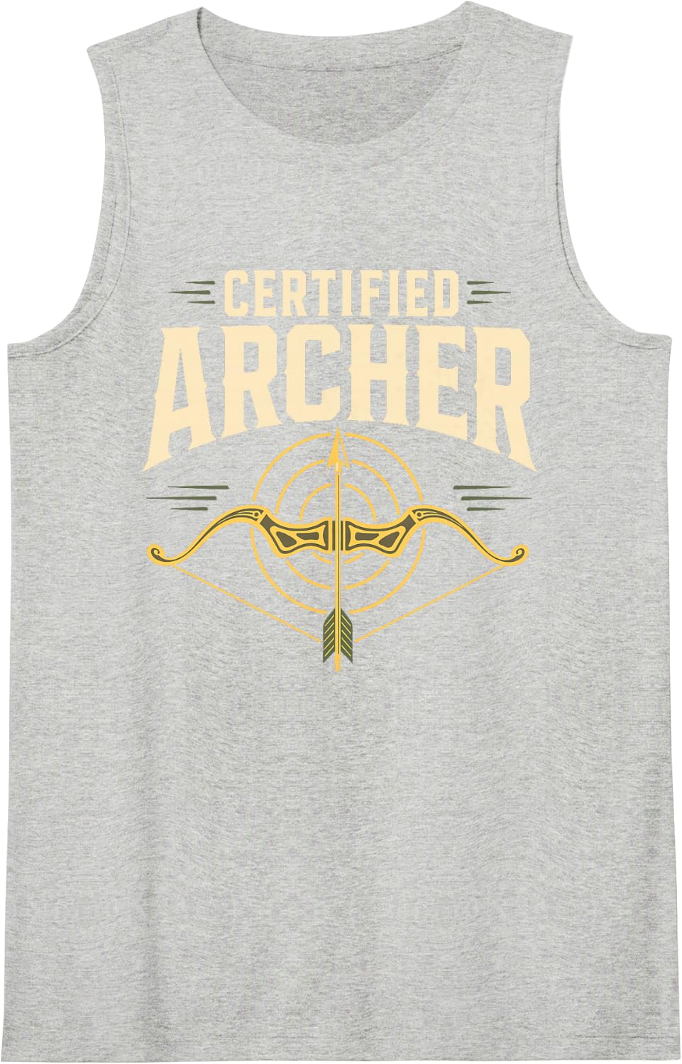 Certified Archer Bow and Arrow Target Archery Sleeveless Tank Top - Heather Grey