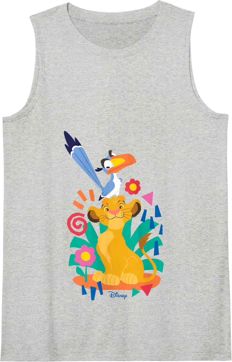 The Lion King - Simba And Zazu Tank Top - Heather Grey