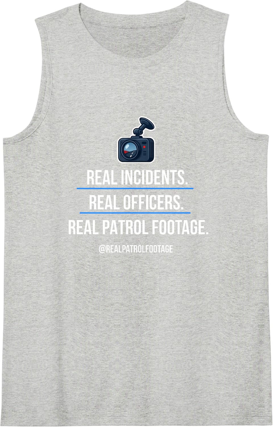 Real Officers Police Body Dash Cam Sleeveless Tank Top - Heather Grey