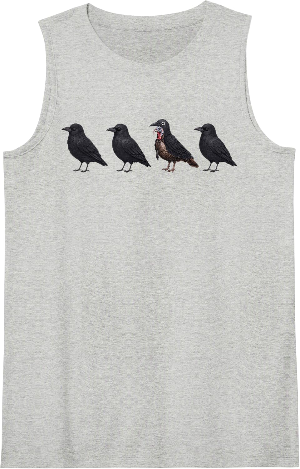 Funny Crow Turkey Disguised As Crow Thanksgiving Meme Sleeveless Tank Top - Heather Grey