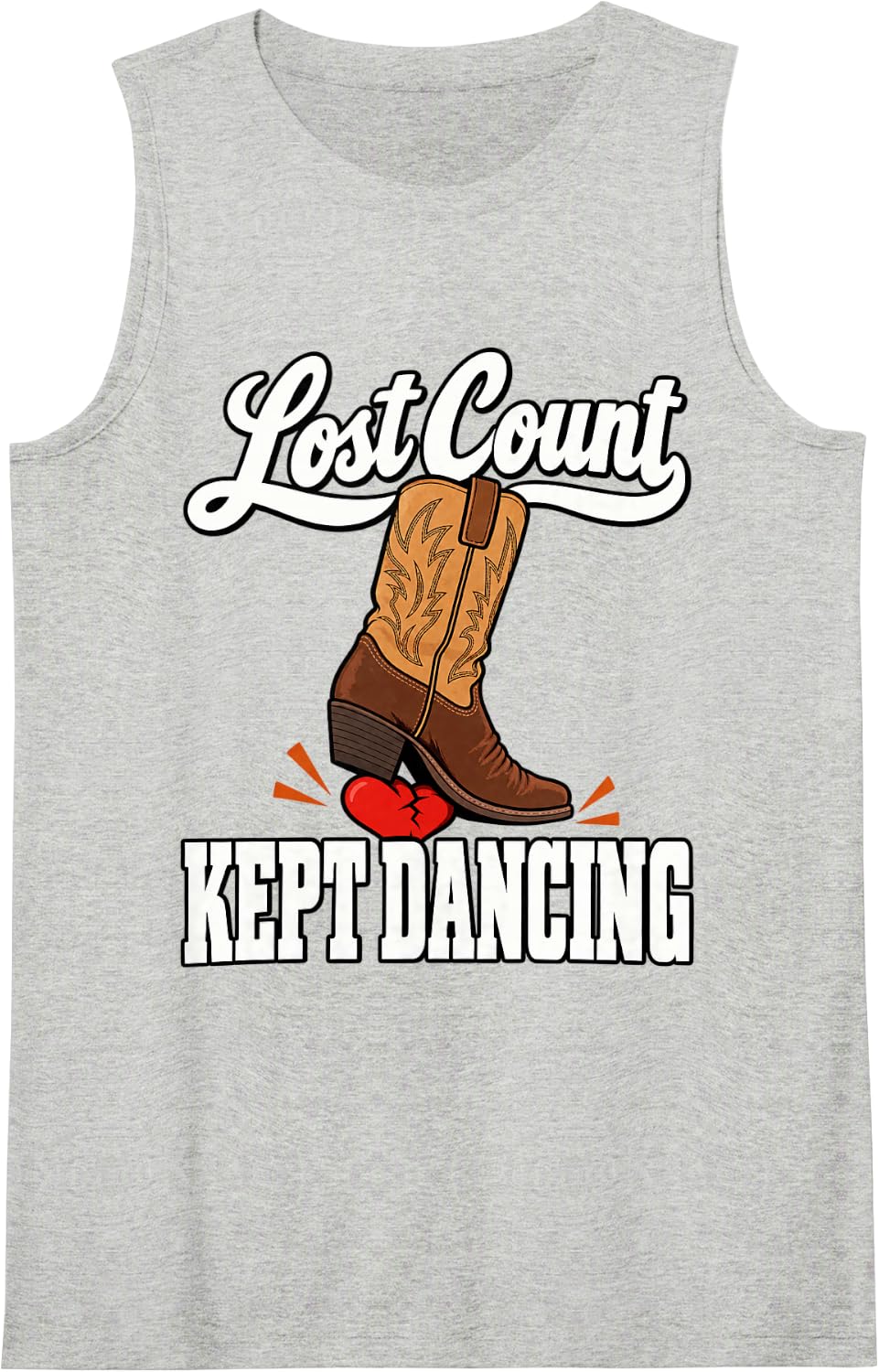 Line Dancing Lost Count Kept Dancing Dancer Boot Funny Dance Sleeveless Tank Top - Heather Grey