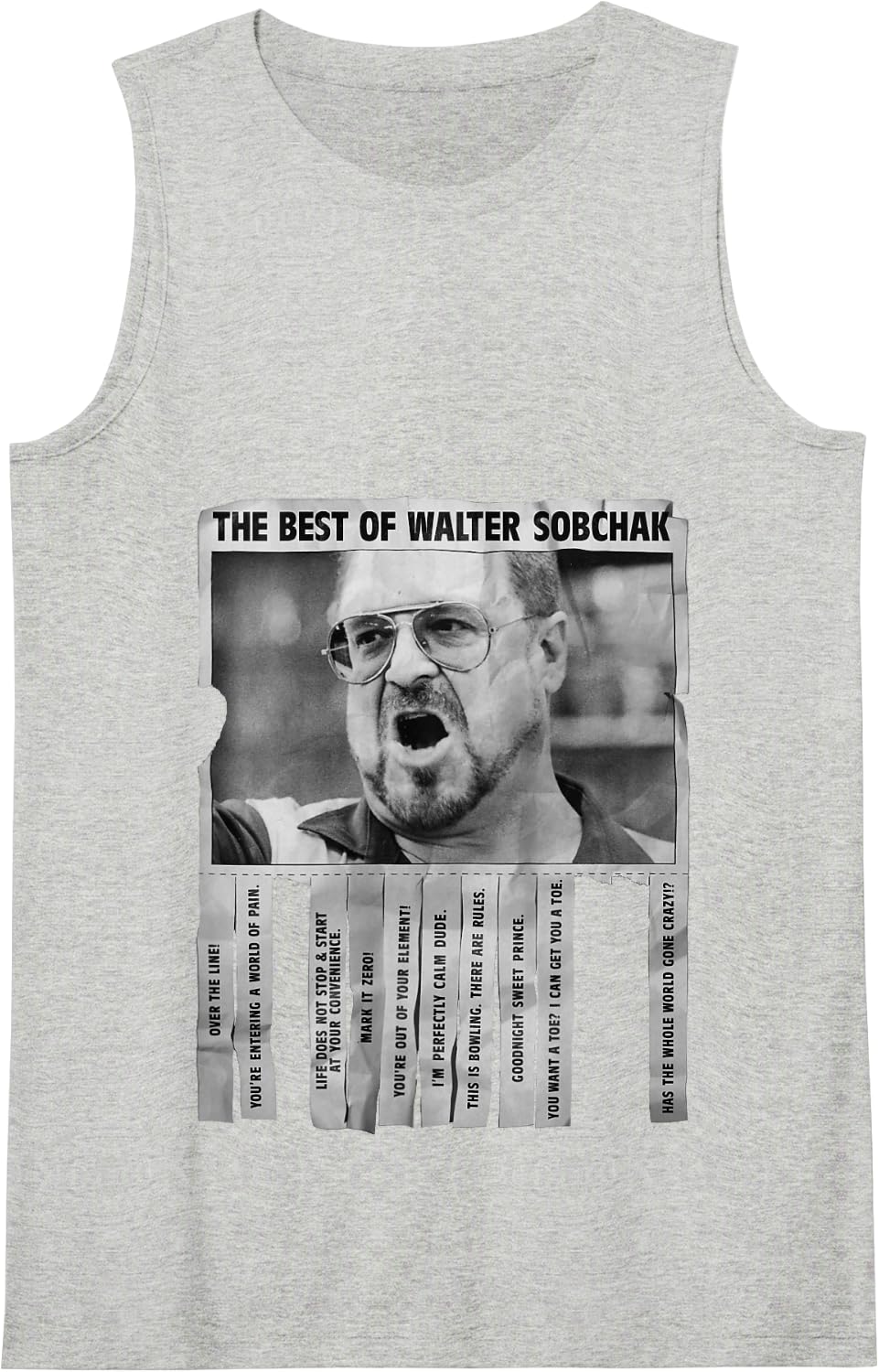 The Big Lebowski Best Quotes Of Walter Sobchak Poster Tank Top - Heather Grey