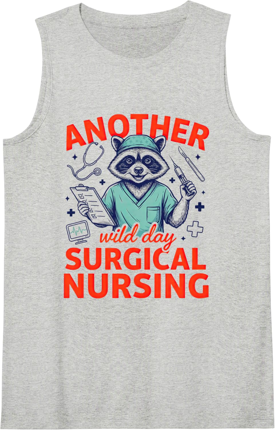 Or Nurse Perioperative Scrub Circulating Surgical Sleeveless Tank Top - Heather Grey