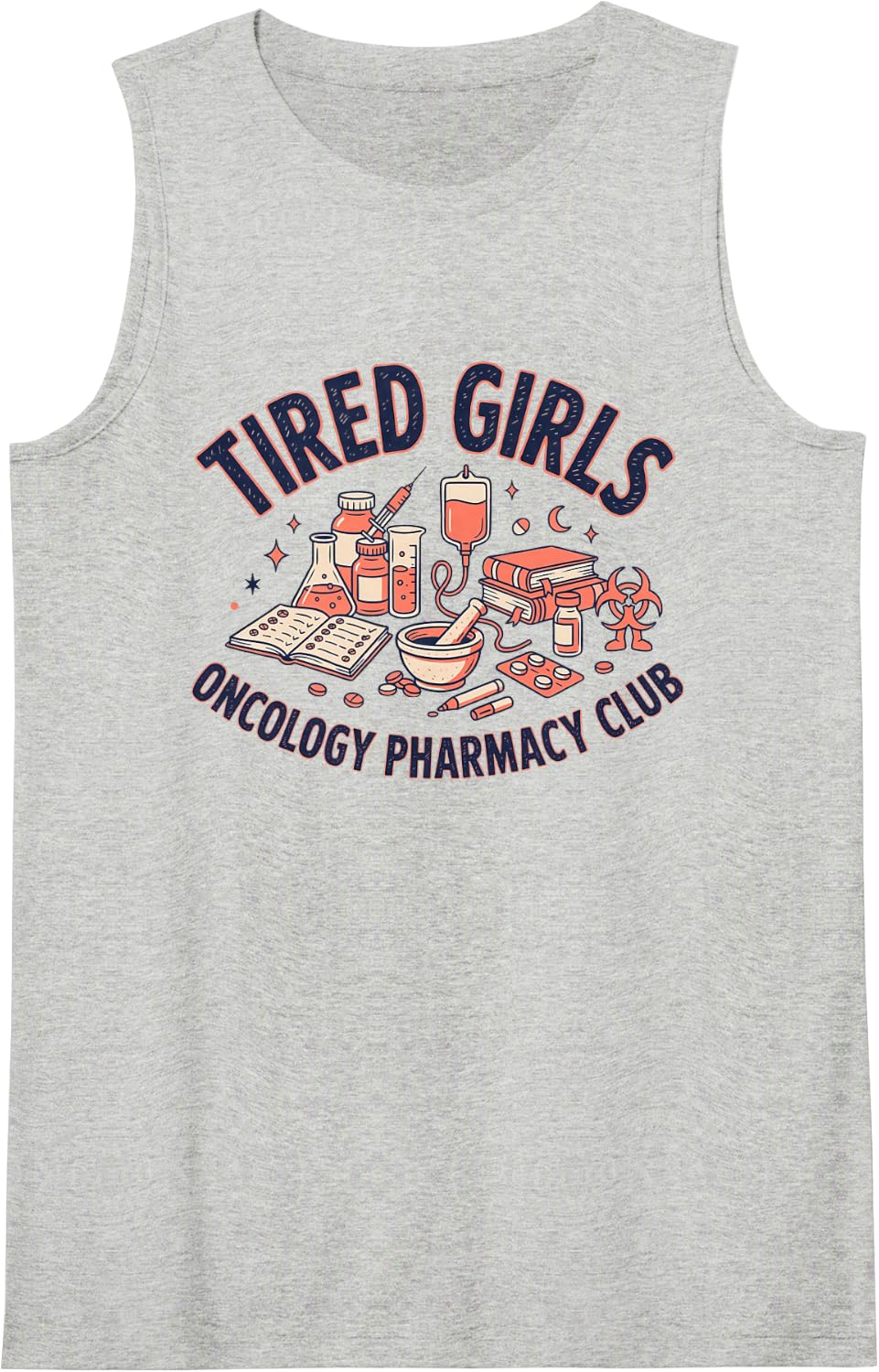 Oncology Pharmacy Chemotherapy Pharmacist Cancer Sleeveless Tank Top - Heather Grey