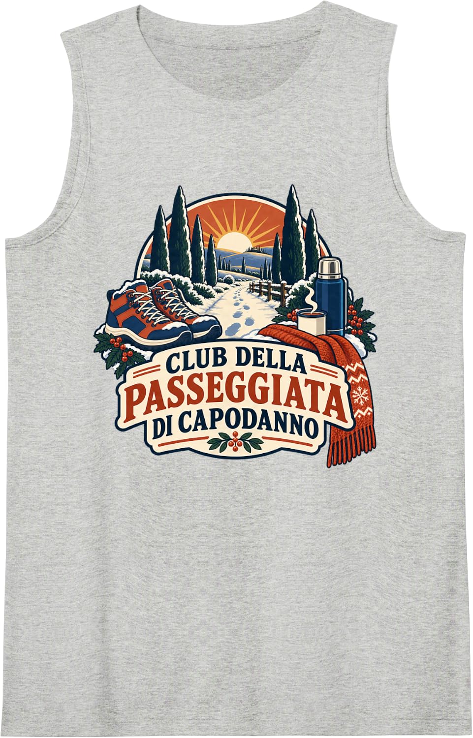 Club Della Passeggiata di Capodanno New Year Sleeveless Tank Top - Heather Grey