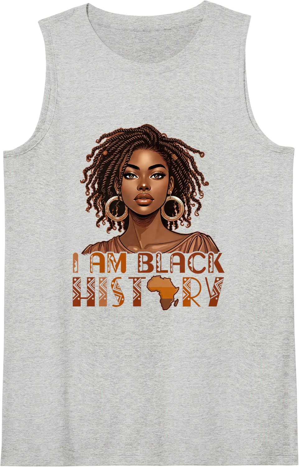 Proud Black History Afro Freedom Juneteenth Afro Women Sleeveless Tank Top - Heather Grey