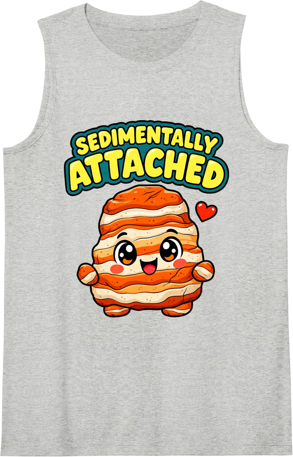 Geology Sedimentally Attached Cute Kawaii Rock Lover Women Sleeveless Tank Top - Heather Grey
