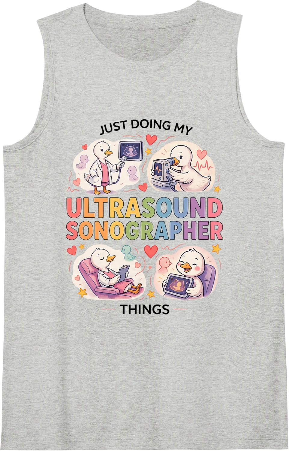 Ultrasound Sonographer Diagnostic Medical Technology Sleeveless Tank Top - Heather Grey