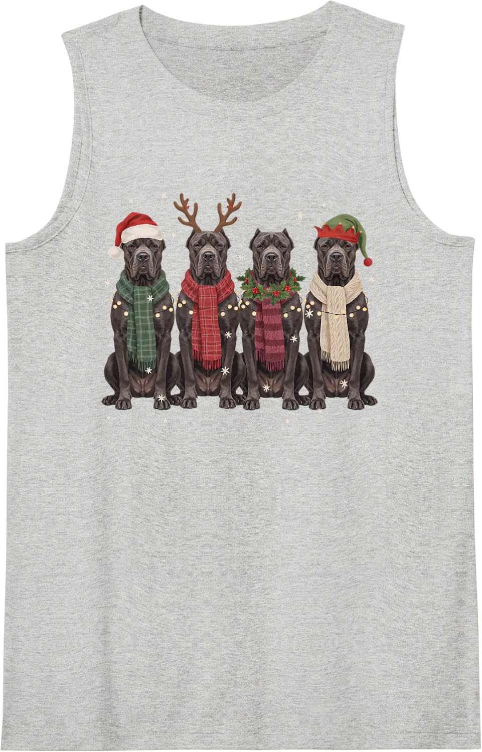 Funny Cane Corso Christmas Friends Scarves Dog Mom Dad Lover Sleeveless Tank Top - Heather Grey