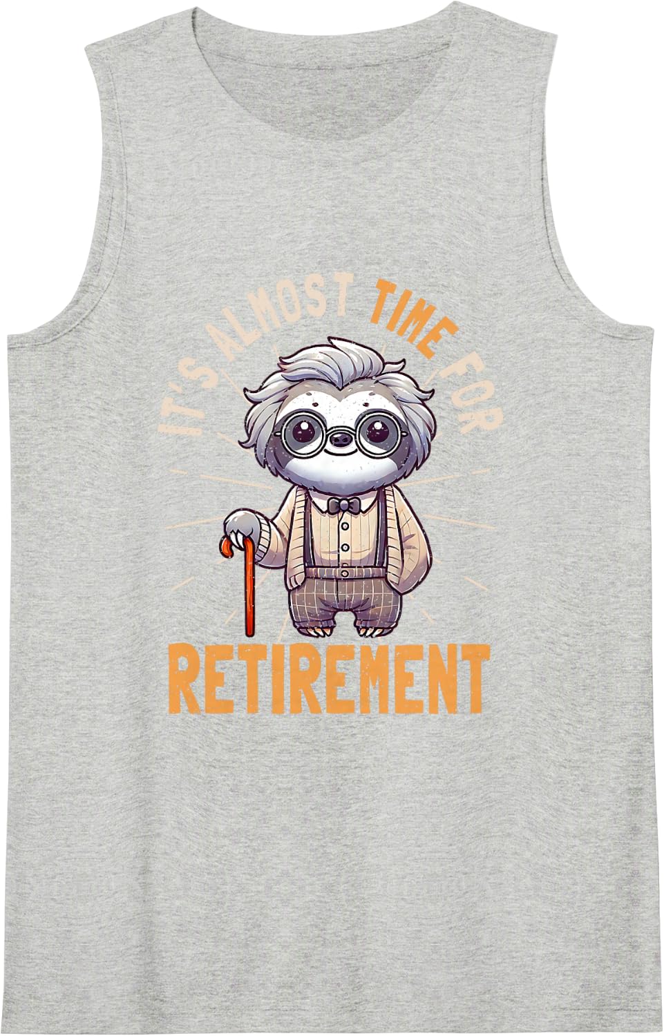 Almost Time for Retirement Coworker Farewell Sloth Lover Sleeveless Tank Top - Heather Grey