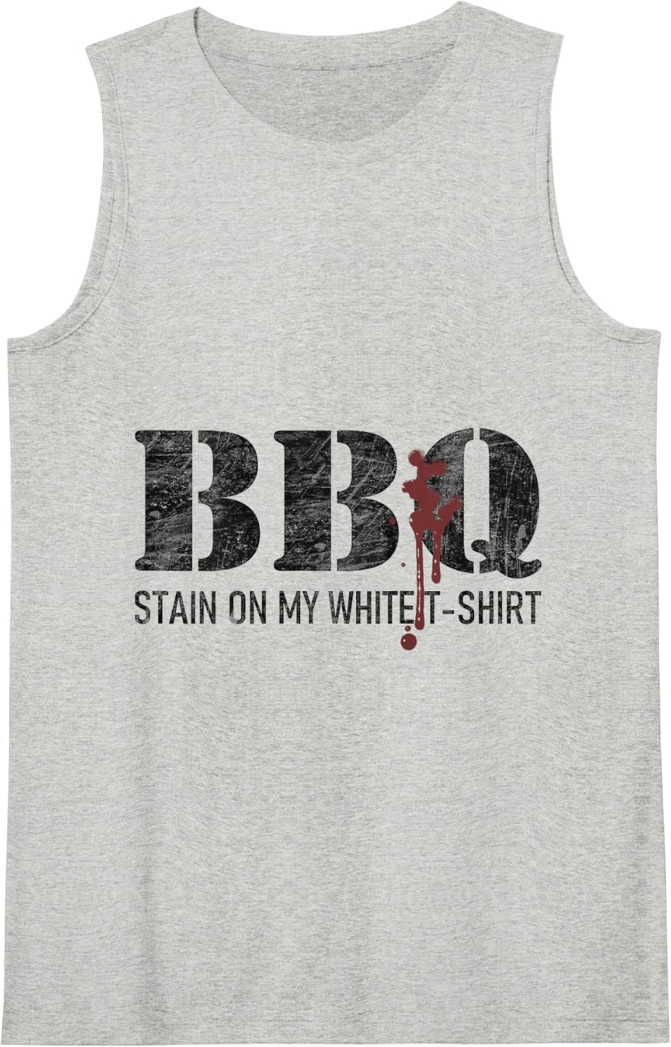 Barbecue stain on my white Tank Top - Heather Grey