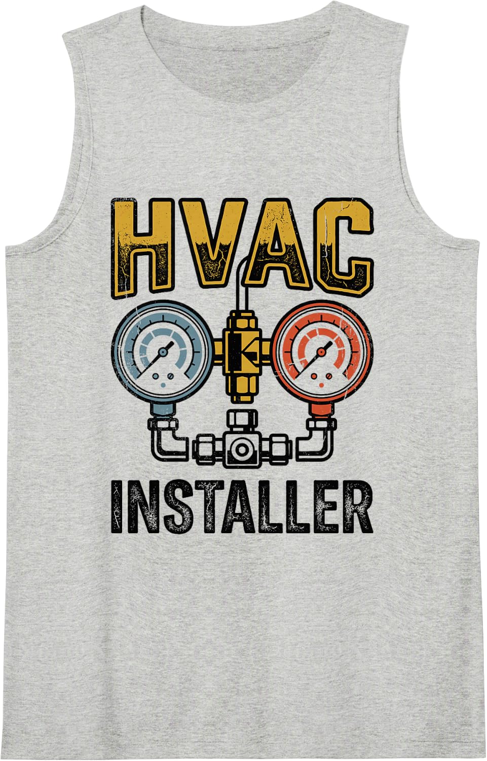 HVAC Technician Tech Installer Tee HVAC Tech Sleeveless Tank Top - Heather Grey