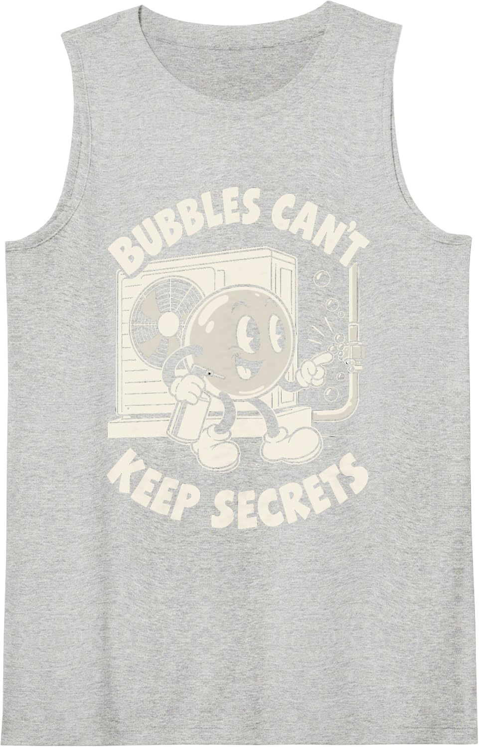 Funny HVAC Tech HVAC Technician Leak Bubbles Sleeveless Tank Top - Heather Grey