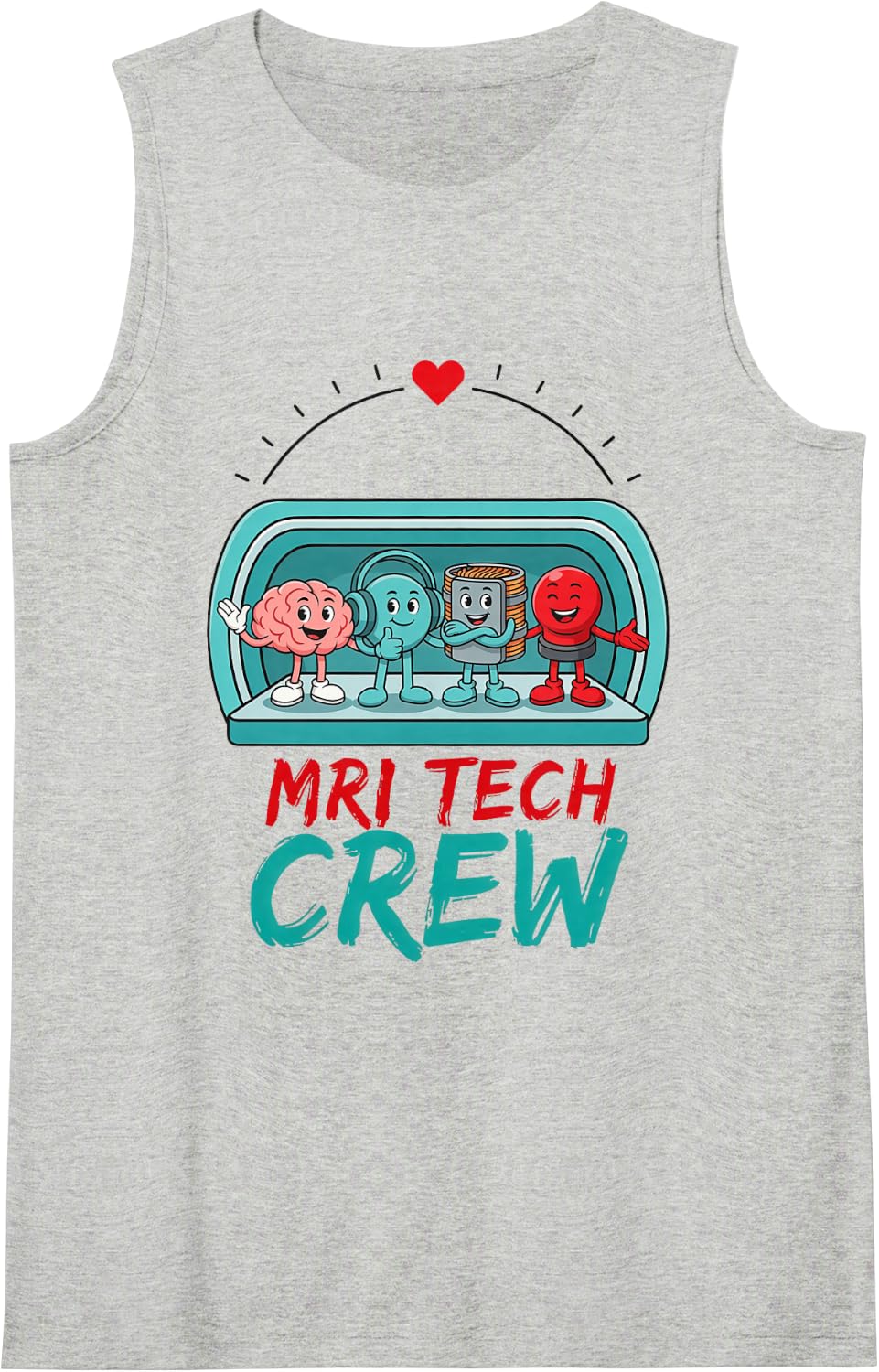 MRI Technologist Rad Tech Magnetic Resonance Imaging Sleeveless Tank Top - Heather Grey