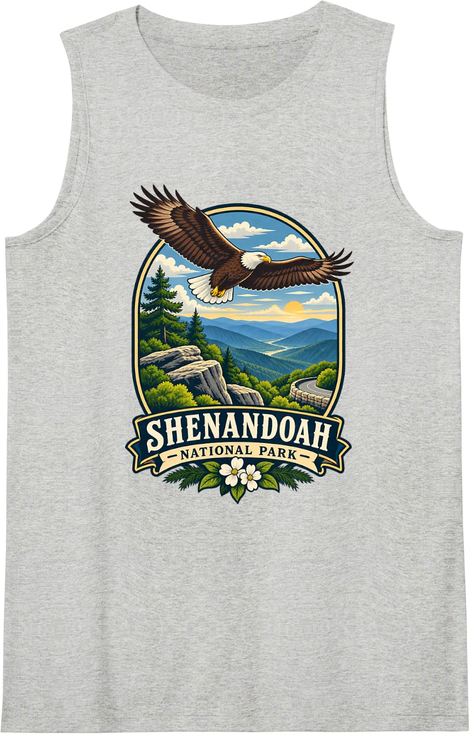 Shenandoah National Park Bald Eagle Mountains Tank Top - Heather Grey